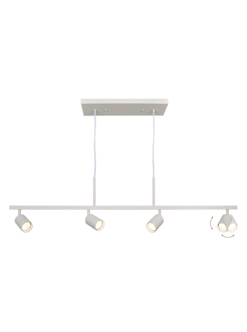NAXOS hanglamp 4-lichts GU10 wit - Hanglampen