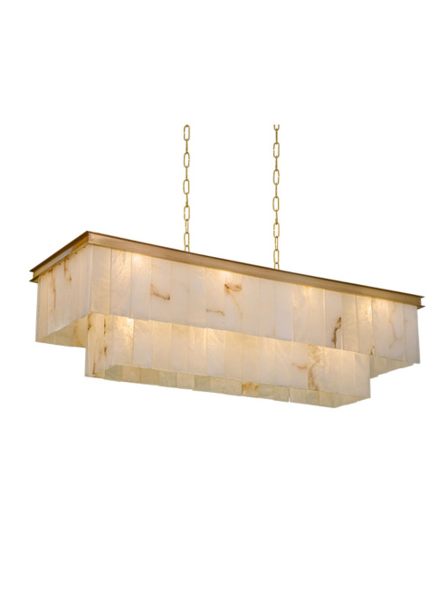 CARINO GRANDE CHANDELIER 12-light E14 copper L:100cm - Hanglampen