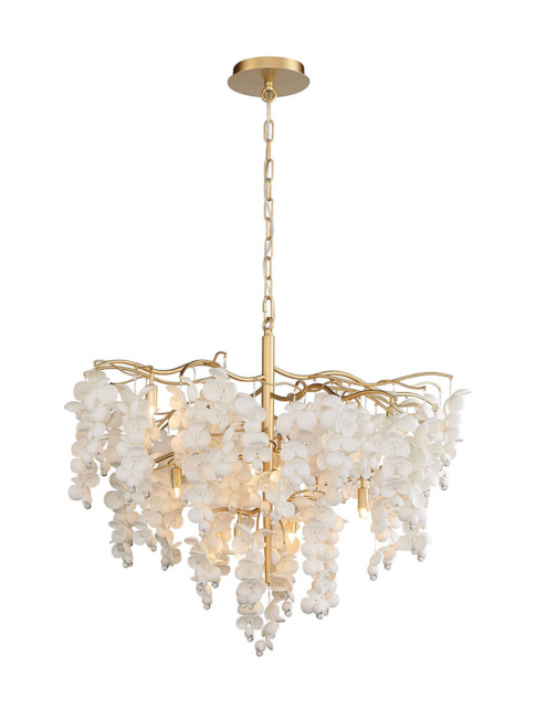 POSITANO hanging lamp 9x G9 champagne gold d:86.5 cm