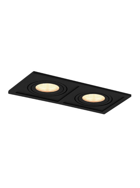 Troy 35 inbouwspot 2-l set CTA zwart incl. lamphouder GU10 en GU10 lichtbron