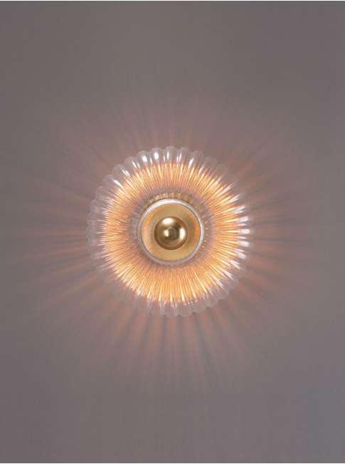 Neith plafond/ wandlamp E27 gepolijst messing