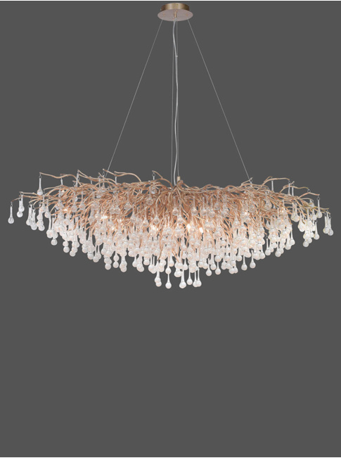 Ghiaccioli 15-light antique brass hanging lamp