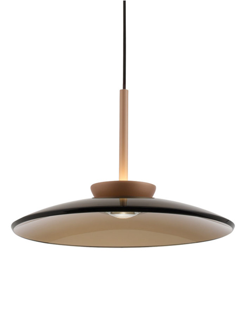 Isla hanglamp 26W brons/amber d:50cm met lift met afstandsbediening