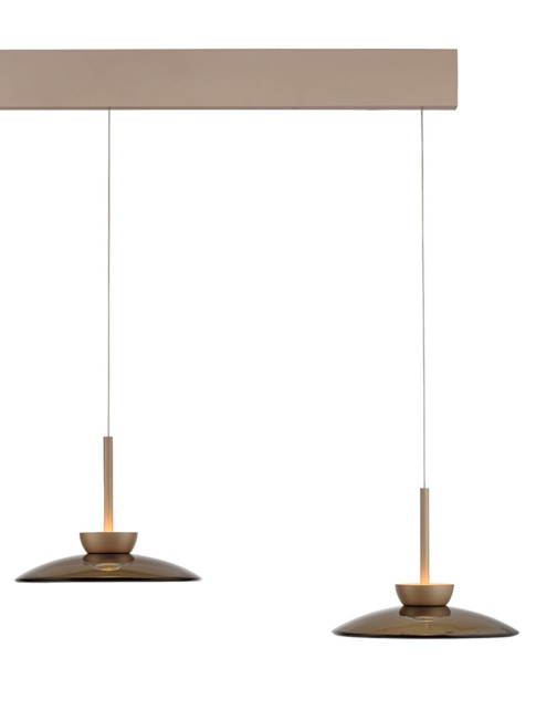 Isla hanglamp 60W 3-lichts d:32cm brons/amber met easy lift
