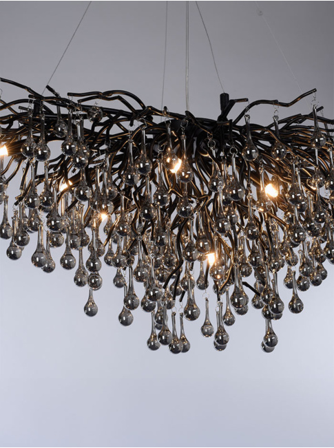 Ghiaccioli plafondlamp 4-lichts zwart