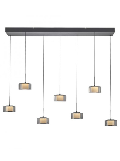 Nomad 7-light black hanging lamp with easy lift