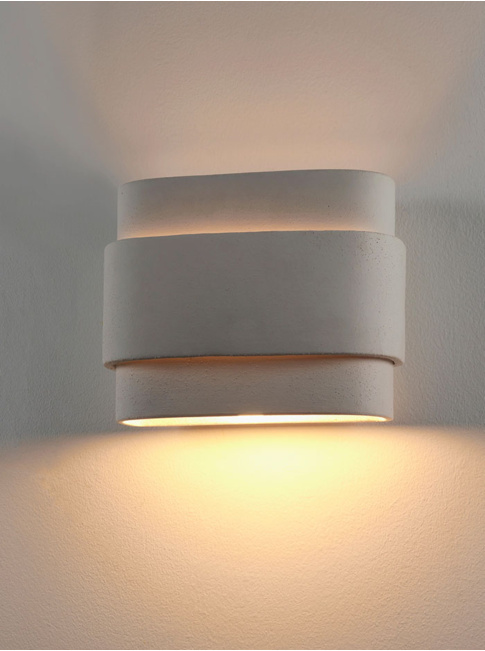 KARMINA Wandlamp LS keramiek E14 max 5W beige - Wandlampen