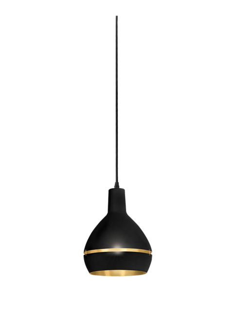 Sliced hanging lamp small black/gold designed by Peter Kos