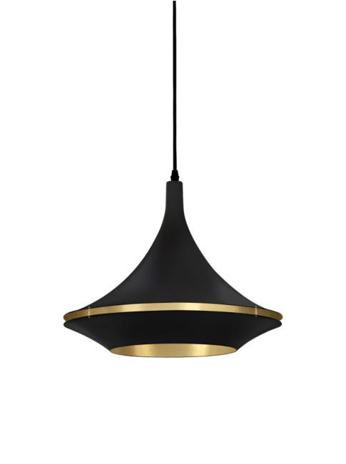 Sliced hanging lamp medium black/gold designed by Peter Kos