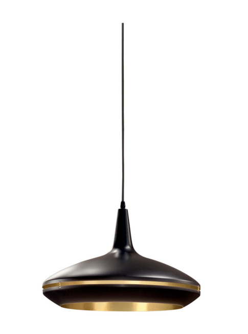Sliced hanging lamp large black/gold designed by Peter Kos