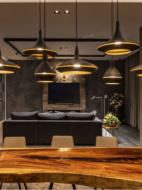 Sliced hanglamp large zwart/goud ontworpen door Peter Kos - Hanglampen