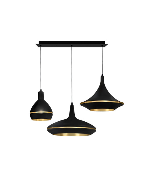 Hala sliced 3-light rectangular hanging lamp E27 designed by Peter Kos
