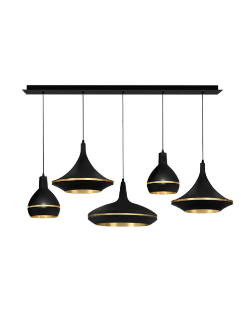 Hala sliced 5-light reCTAngle hanging lamp E27 designed by Peter Kos
