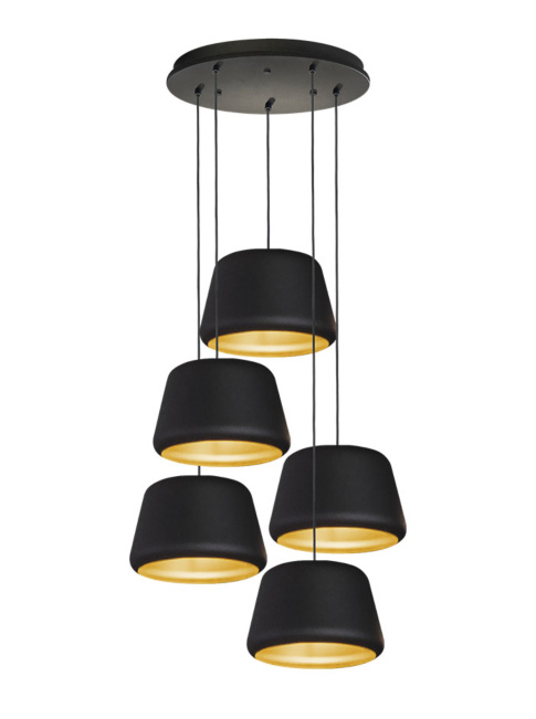Hala Tommy hanglamp rond 5-lichts E27 ontworpen door Peter Kos