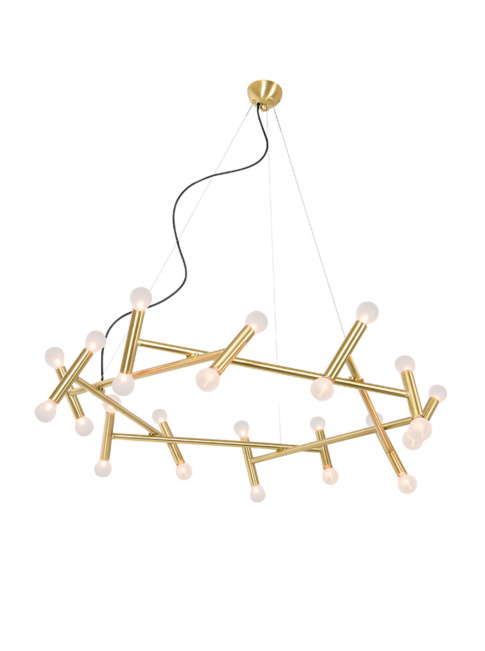 Helios kroonluchter 24-lichts G9 messing ontworpen door Cocoon Living