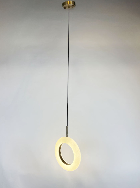 Alabastro hanglamp 1x 8W 3000K koper d:30cm