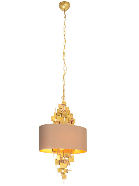 Abe hanging lamp s E27 brass, roughly designed by Lotz