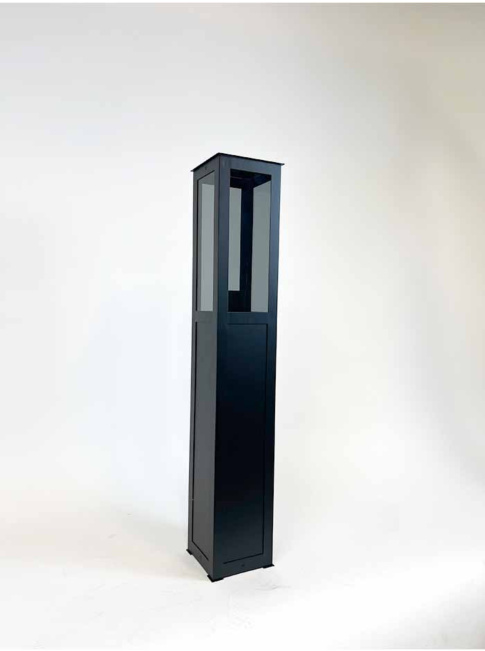 Lucca pillar E27 zwart smoke glas