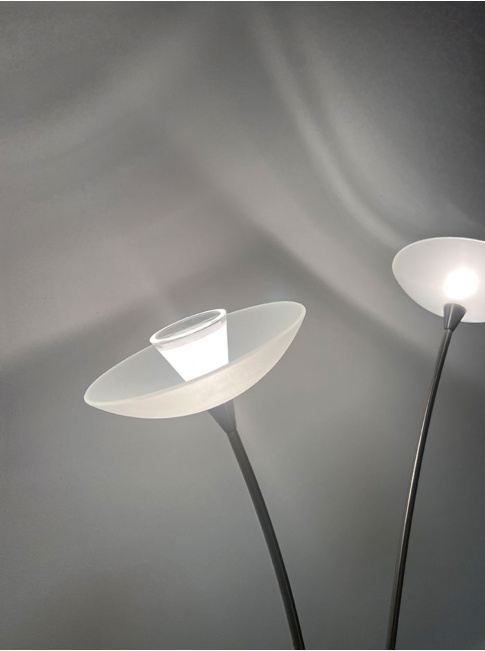Hala 652 vloerlamp g4 3x 35W wit glas incl. vloerdimmer