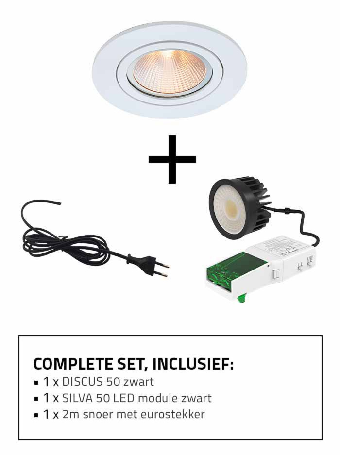 Vincenza 50 inbouwspot 4/6W 38° RA90 wit incl.driver 2700/3000/4000/6500k