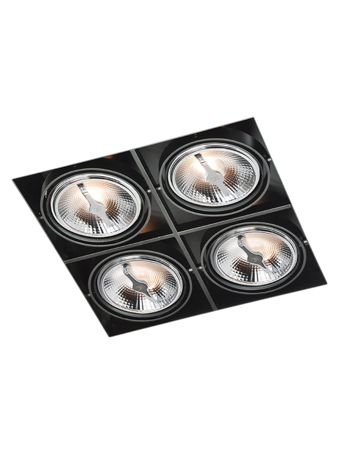 PORTOFINO 111 recessed luminaire 4-light black - Inbouwspots