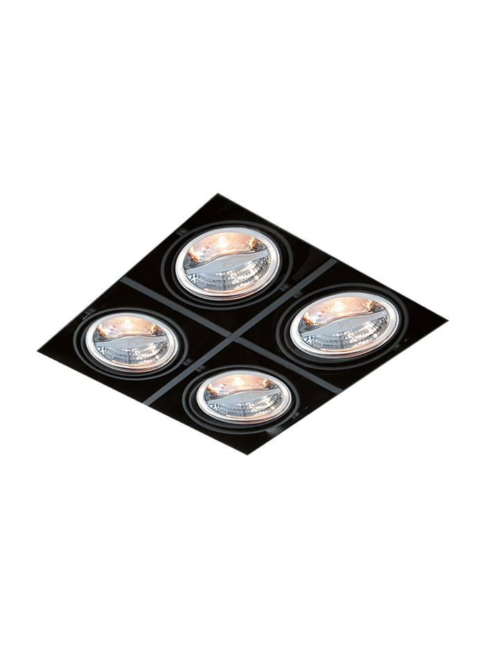 PORTOFINO 70 inbouwspot 4-lichts zwart - Inbouwspots