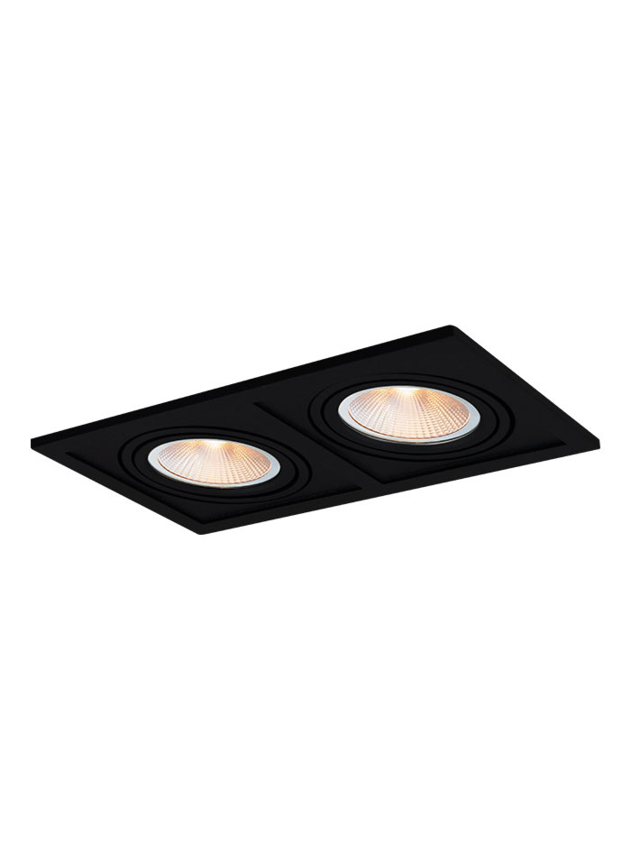 TROY 50 recessed luminaire 2-light black - Inbouwspots
