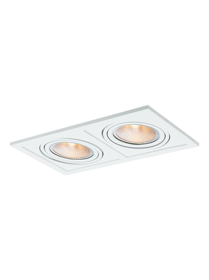 TROY 50 recessed luminaire 2-light white - Inbouwspots