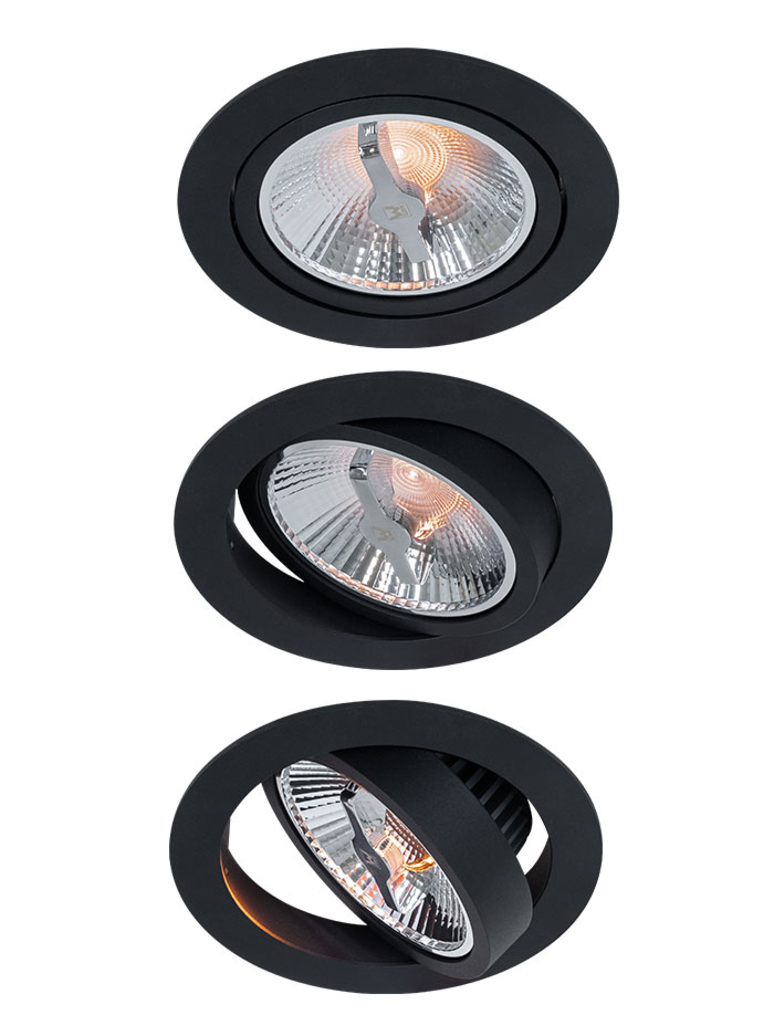 DISCUS 111 inbouwspot zwart - Inbouwspots