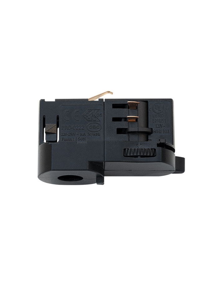 MAR-TRACK 3-fase electrische adapter zwart laag model - Railverlichting