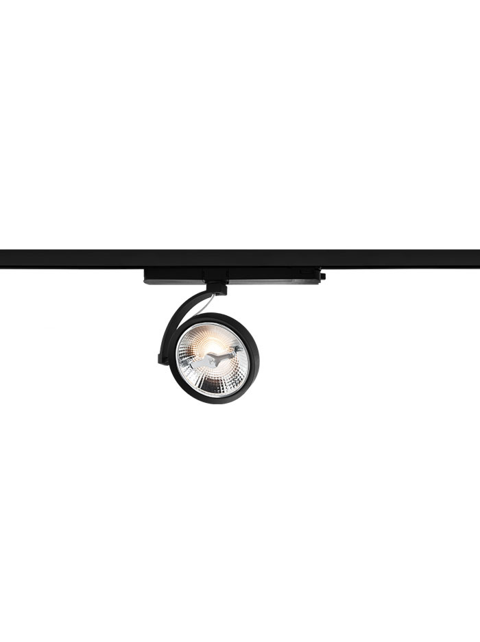 KNOX 111 3-fase railspot zwart FASE afsnij dimbaar - Railverlichting