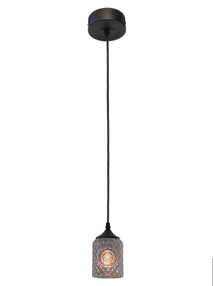 Johnnie 1-light smoke hanging lamp