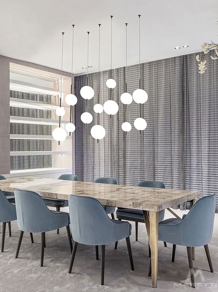 Pearl pendant 1-light 6W bronze designed by Herman Peters