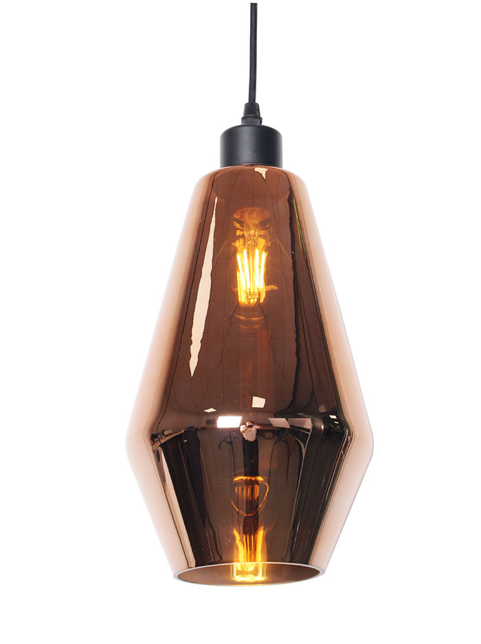ICOSA hanglamp d:16,5cm h:28cm copper - Hanglampen