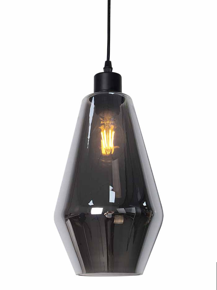 Icosa hanglamp d:16,5cm h:28cm smoke
