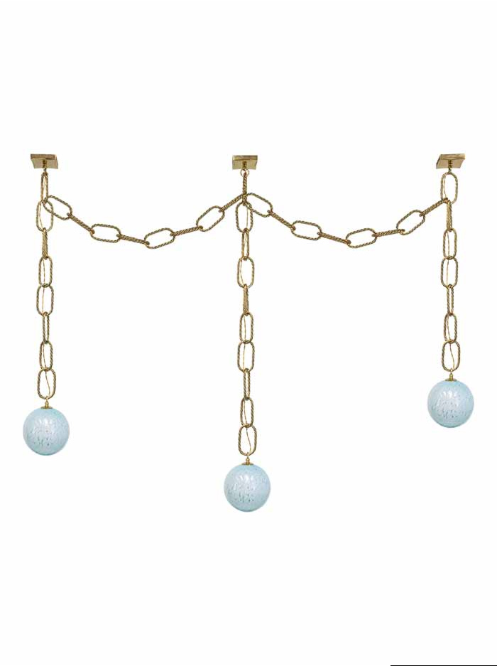 Gems necklace hanglamp 3-lichts G9 large turquoise ontworpen door RA studio