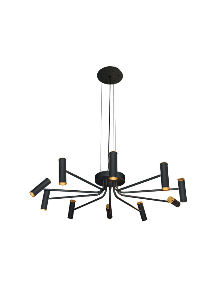 Hicks 10-light black chandelier designed by Hip Studio - Hanglampen