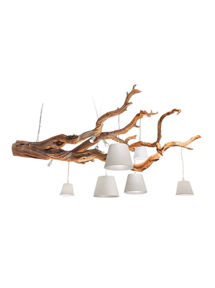 Oak hanglamp 9-lichts houtkleur ontworpen door Eric Kuster - Hanglampen