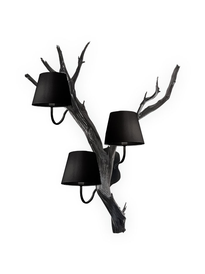 Oak wandlamp 3-lichts zwart ontworpen door Eric Kuster - Wandlampen