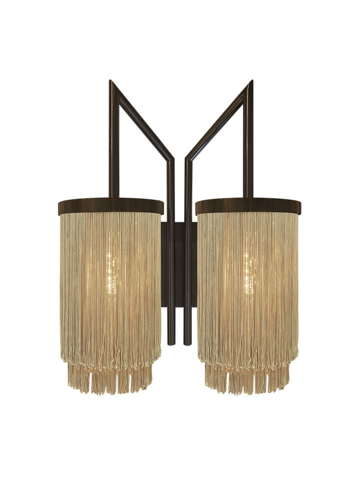 Fringes wandlamp 2-lichts brons ontworpen door Patrick Russ