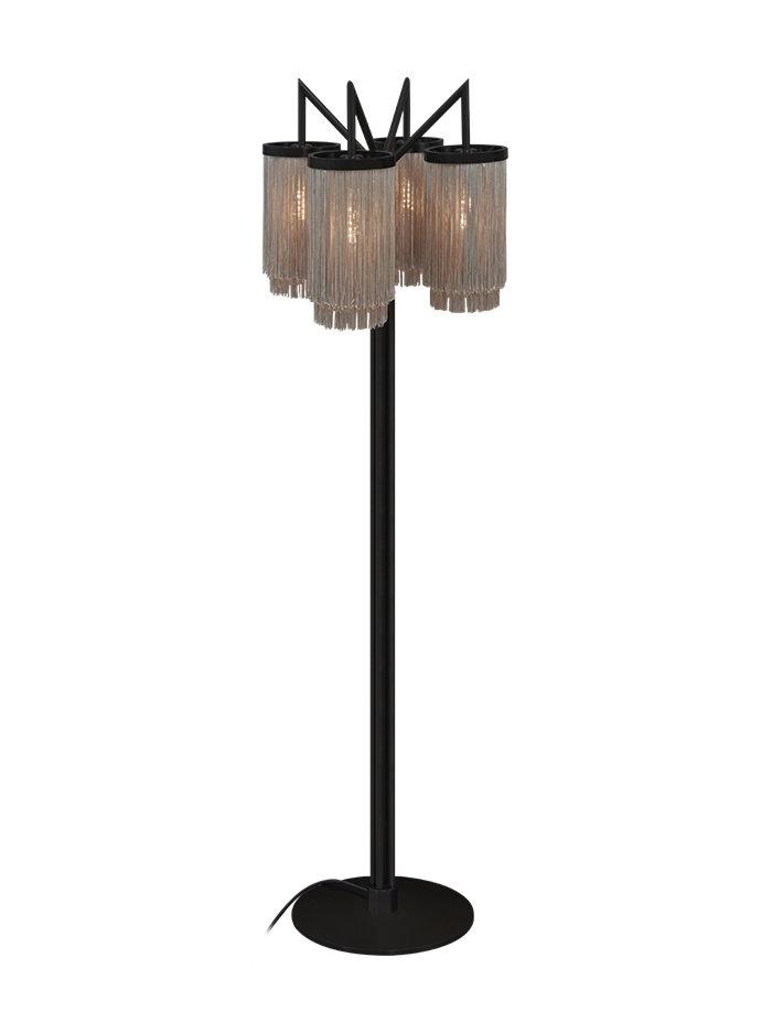 Fringes vloerlamp zwart ontworpen door Patrick Russ - Vloerlampen