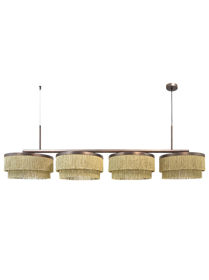 Fringes hanglamp 4-lichts brons ontworpen door Patrick Russ - Hanglampen