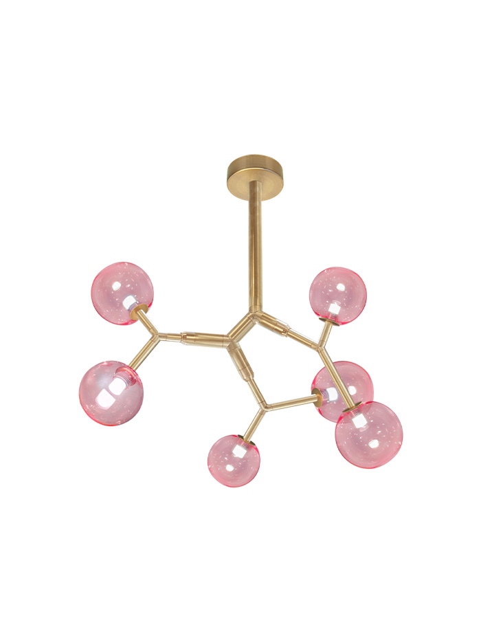 Lightning chandelier S 6-light brass designed by Patrick Russ - Hanglampen