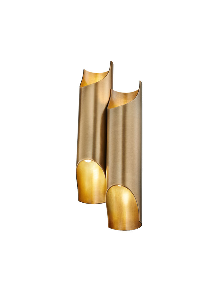BELLA wandlamp G9 zwart/messing - Wandlampen