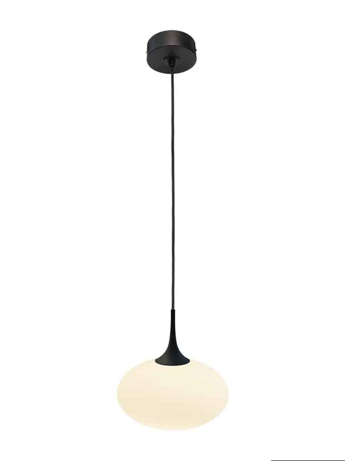 Paradiso hanging lamp 1-light G9 black with opal 250mm
