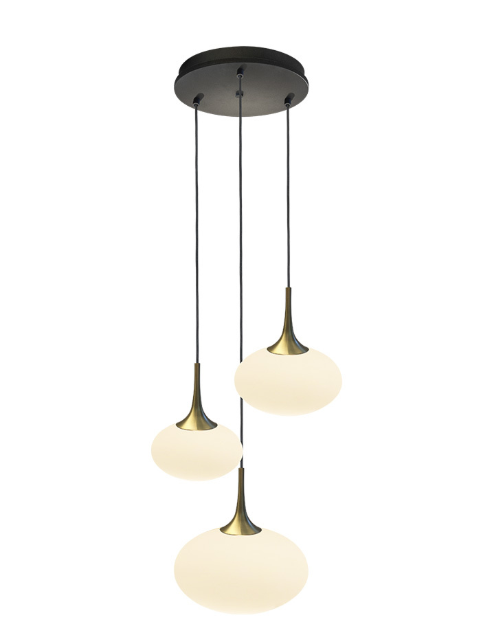 PARADISO hanglamp rond 3-lichts G9 opaal - Hanglampen