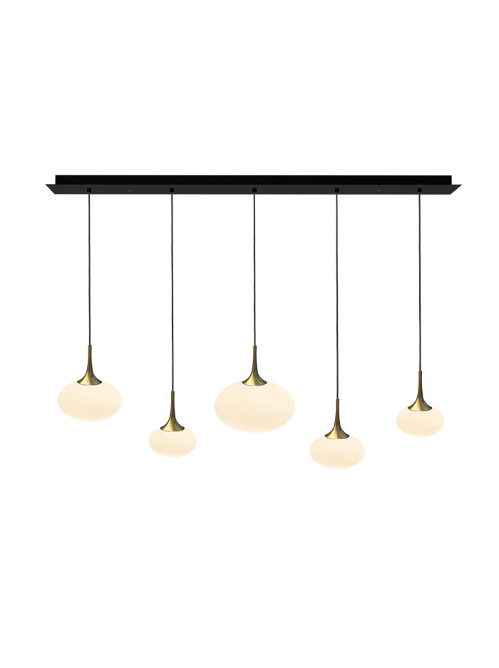 PARADISO hanglamp rechthoek 5-lichts G9 opaal - Hanglampen