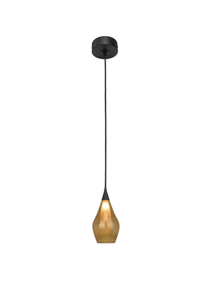 Ionia hanging lamp 1-l G9 black, glass a