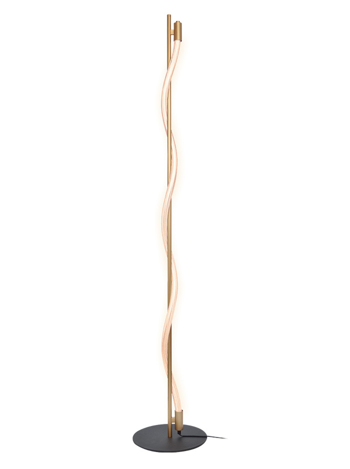 Rope vloerlamp 7W 2700K zwart/goud