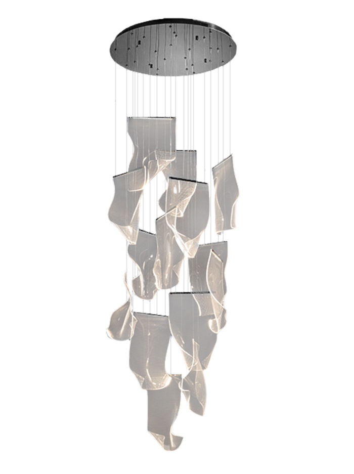 ACRILIC hanging lamp 33.6W 14-light graphite - Hanglampen